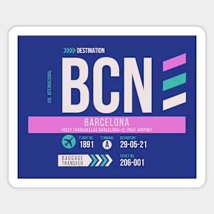 Barcelona (BCN) Airport Code Baggage Tag Magnet